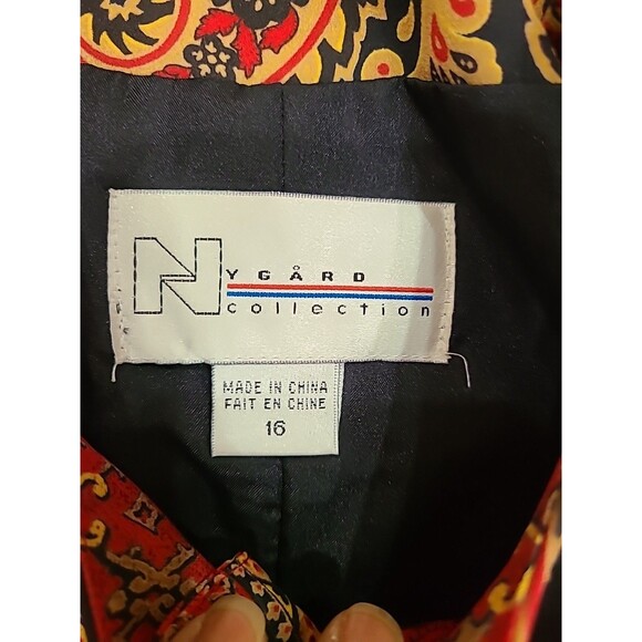 NYGARD PLUS SIZE LONG SLEEVE PAISLEY JACKET SIZE 16 Cropped CAREER - Picture 5 of 11